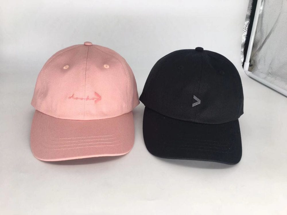 workout hats black and pink