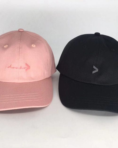 workout hats black and pink